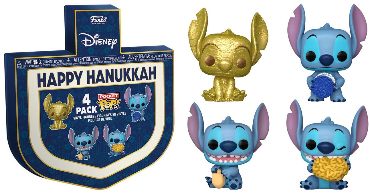 Funko Pop! Stitch Holiday 2024 Pocket 4-Pack Dreidel Box 4 cm