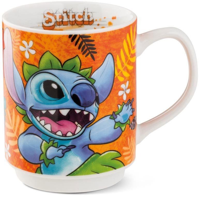 EGAN Porcelánový hrnek Stitch, oranžový