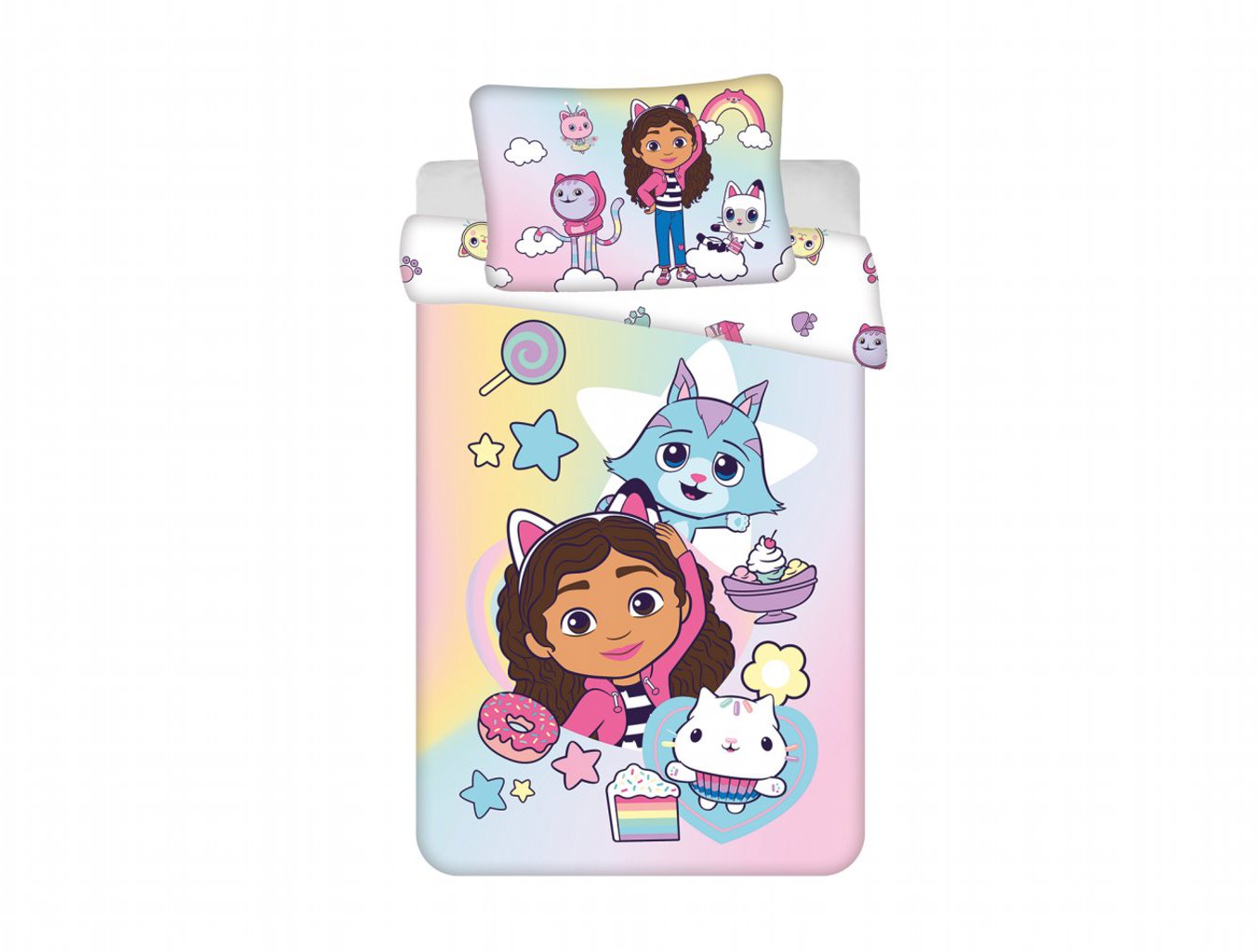 Jerry Fabrics Povlečení do postýlky Gabbys Dollhouse Sugar dream baby 100 × 135 cm, 40 × 60 cm