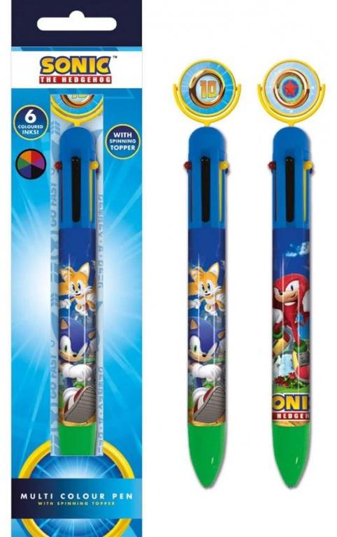Sonic: The Hedgehog Ring Spin - plastová propiska 6 barev