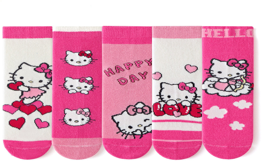Snugs Hello Kitty PINK 2-5 let 5 párů - Dětské ponožky