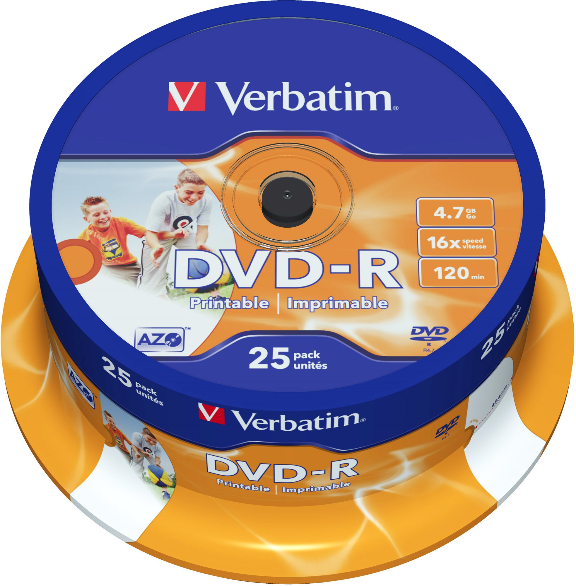 VERBATIM DVD-R AZO 4,7GB, 16x, printable, spindle 25 ks