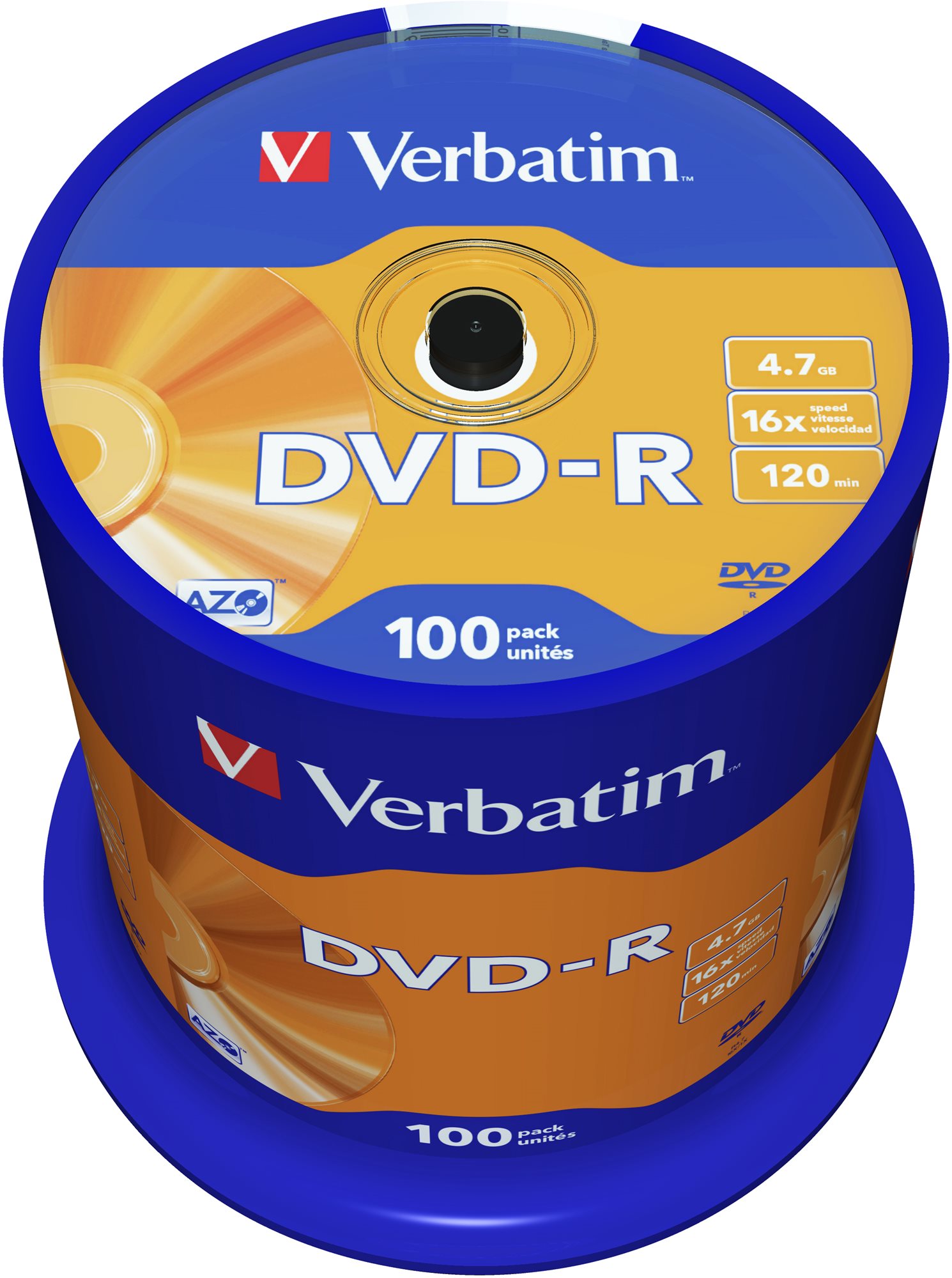 VERBATIM DVD-R AZO 4,7GB, 16x, spindle 100 ks