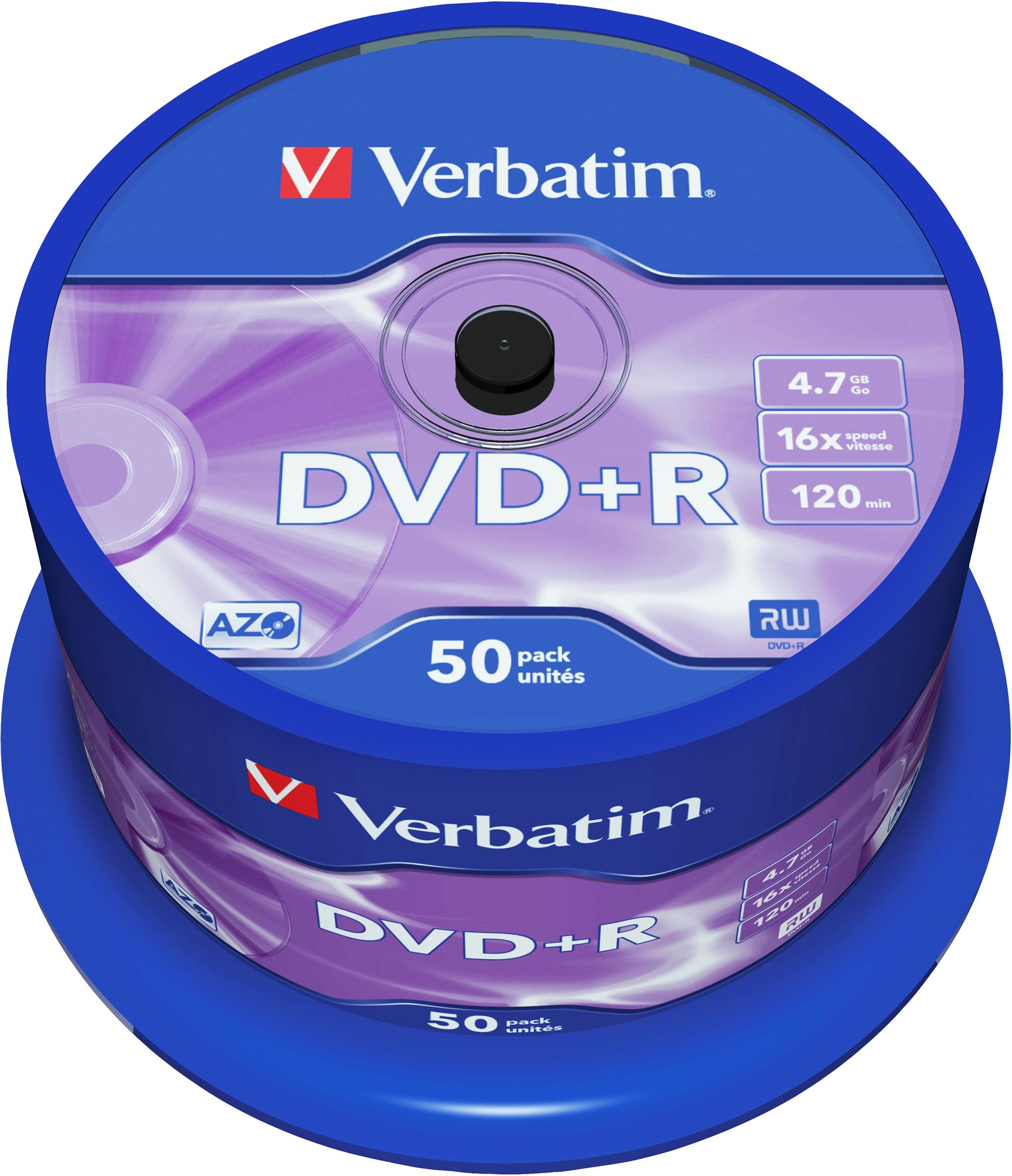 VERBATIM DVD+R AZO 4,7GB, 16x, spindle 50 ks