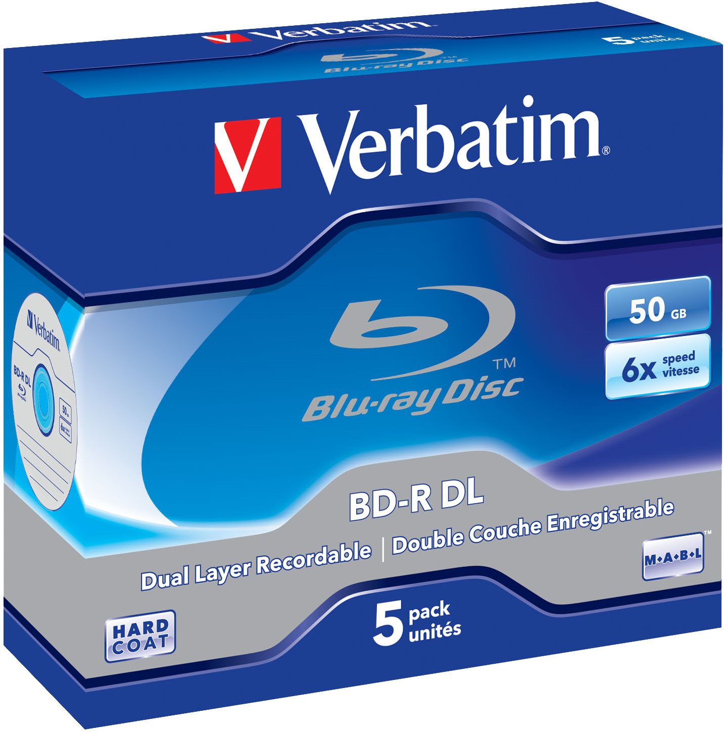 VERBATIM BD-R DL 50GB, 6x, jewel case 5 ks