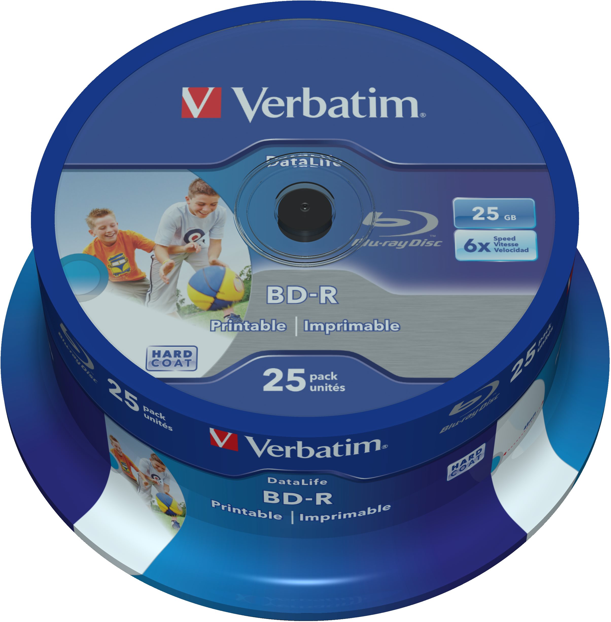 VERBATIM BD-R SL DataLife 25GB, 6x, printable, spindle 25 ks