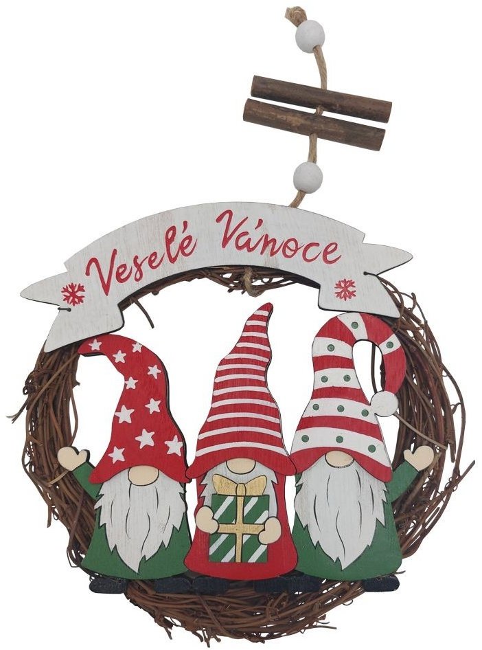 Goba 3000803 Proutěný věneček se skřítky 21 cm