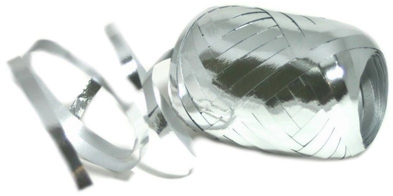 GOBA Vázací stuhy šíře 5 mm × 20 m, metalická stříbrná - balení 12 ks