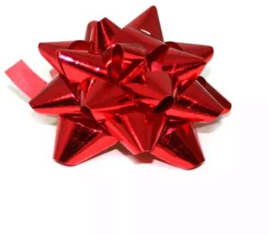GOBA Rosety střední, 7 cm, metalická červená - balení 24 ks