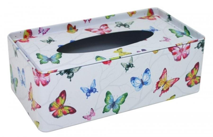 Plechová krabička na tissue Motýli