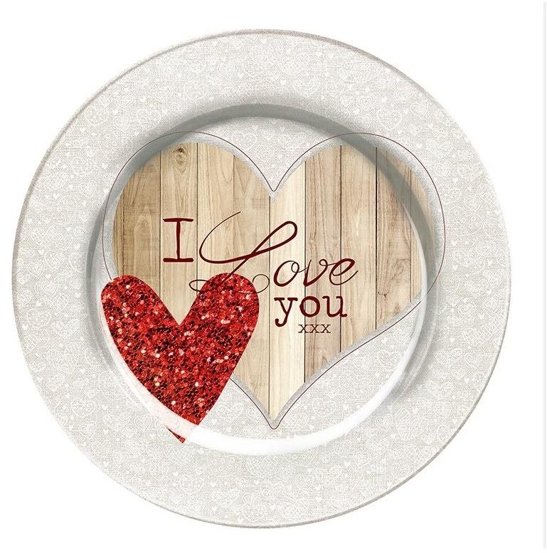 Goba Dekorační talíř Srdce I Love you 33 cm