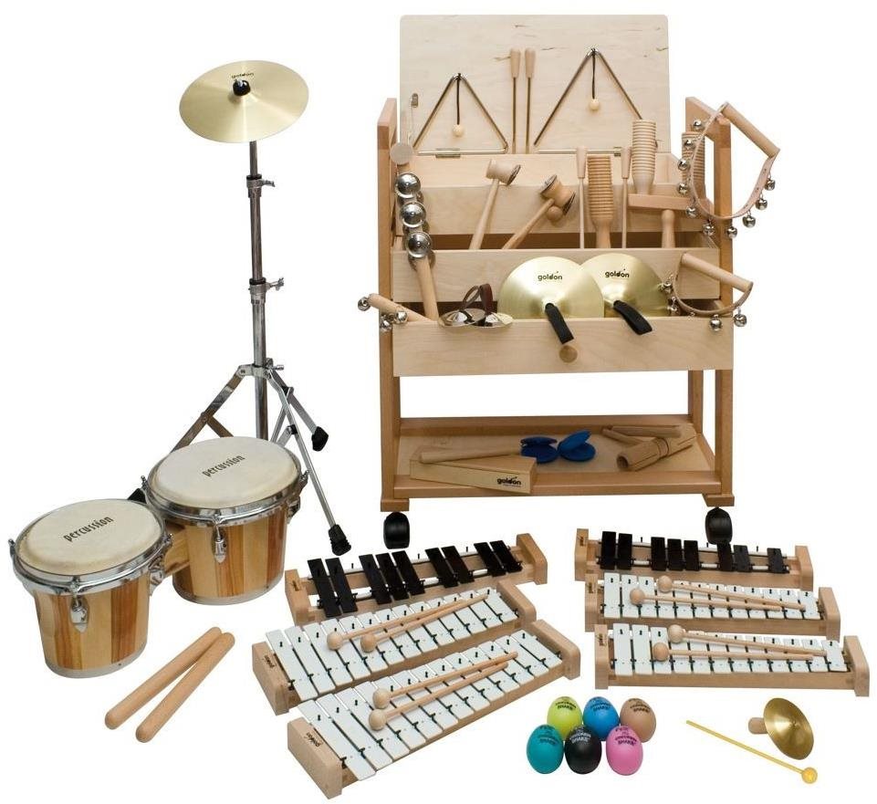 Goldon perkusní sada v dřevěném vozíku 2