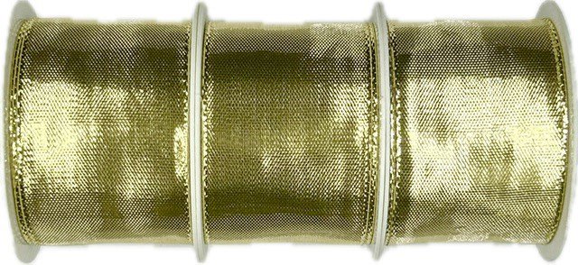 GOLDINA Sada 3 ks lurexových stuh Celebration lesklá zlatá 40 mm × 2 m