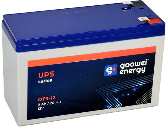 GOOWEI ENERGY Bezúdržbový olověný akumulátor AGM OT9-12 F2, 12V, 9Ah