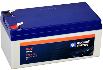 GOOWEI ENERGY Bezúdržbový olověný akumulátor AGM OT3.4-12 F1, 12V, 3.4Ah