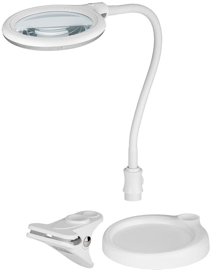 Goobay Lampa s lupou, 100 mm, 3 dioprie, LED osvětlení 6 W, klip a stojánek