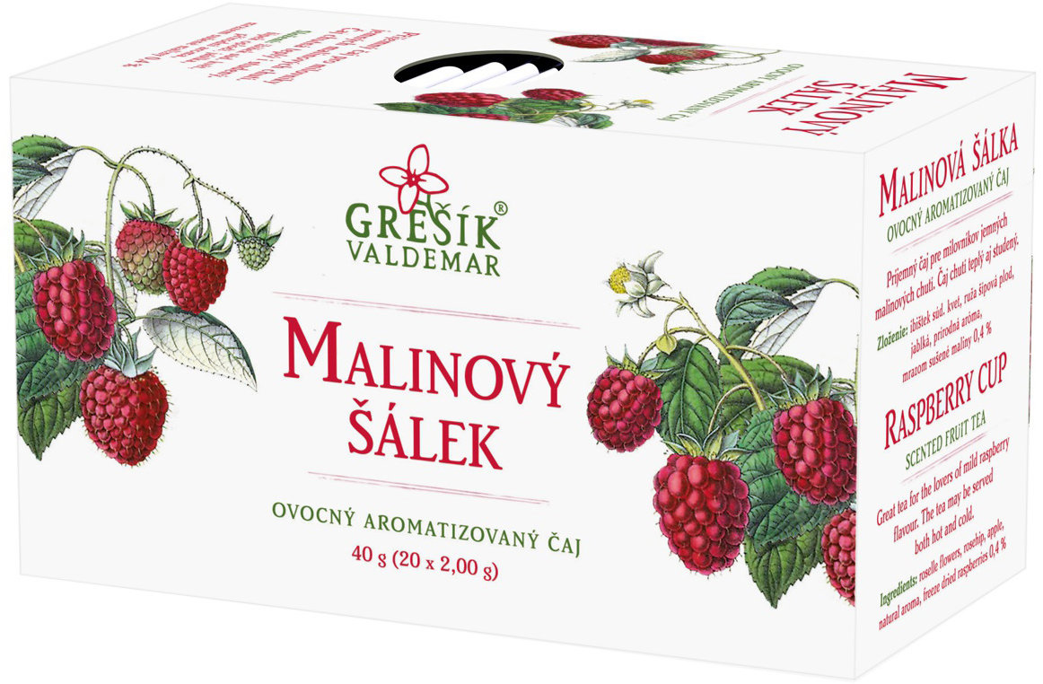 Grešík Valdemar Malinový šálek 20 × 2 g n.s. ovocný čaj