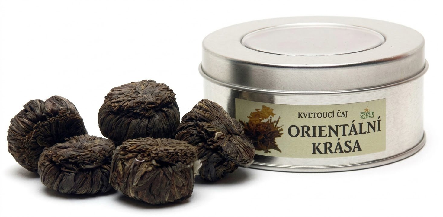 Grešík Valdemar Kvetoucí čaj Orientální krása v plechovce 7 ks, Grešík Čaje 4 světadílů