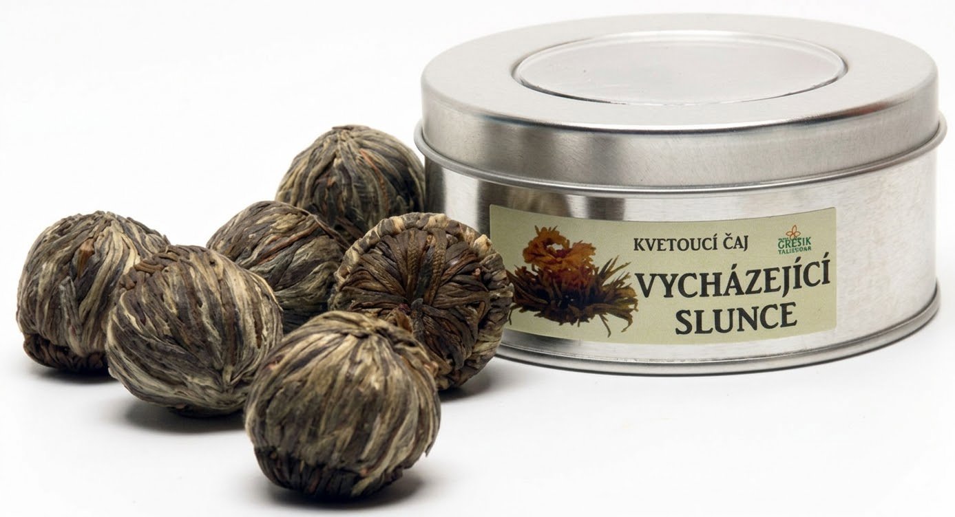 Grešík Valdemar Kvetoucí čaj Vycházející slunce v plechovce 7 ks, Grešík Čaje 4 světadílů