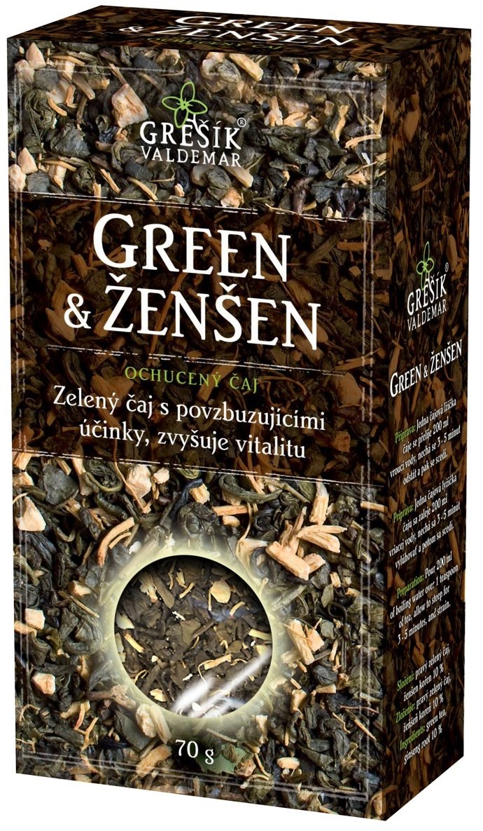 Grešík Valdemar Green & Ženšen zelený čaj XXL balení 0,5 kg