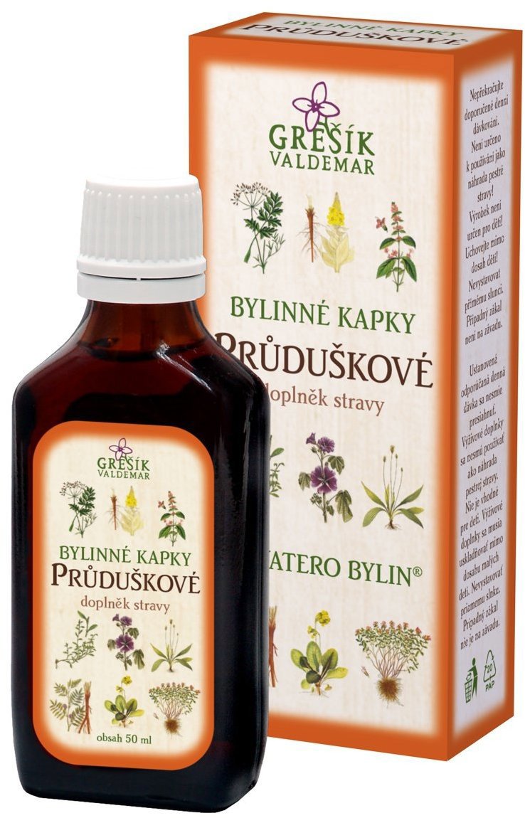 Grešík Valdemar Devatero bylin Průduškové kapky 50 ml