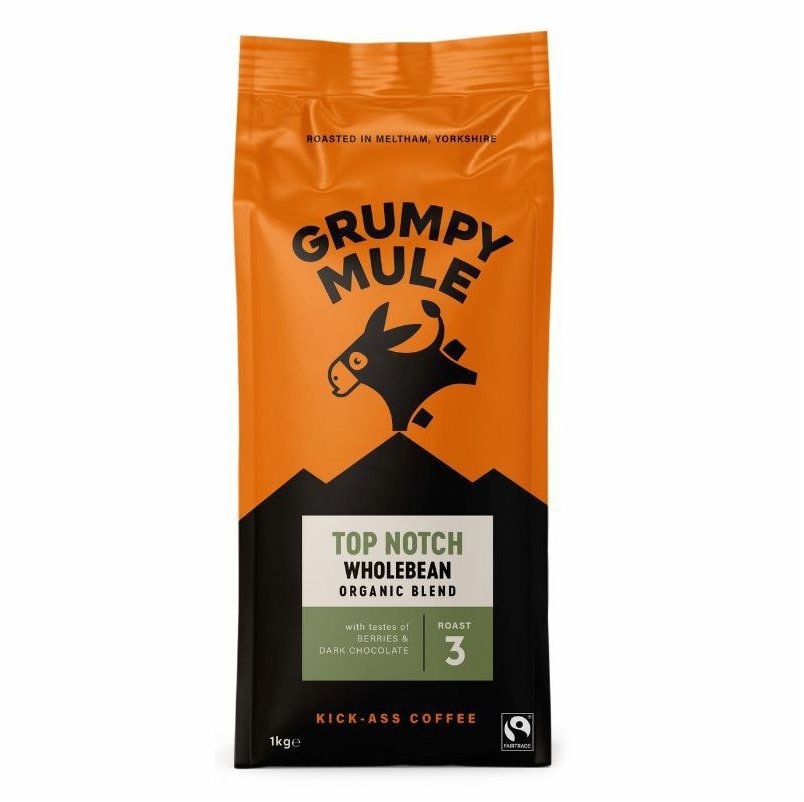 Grumpy Mule BIO Top Notch SCA 82+, zrnková, Arabica, 1000g