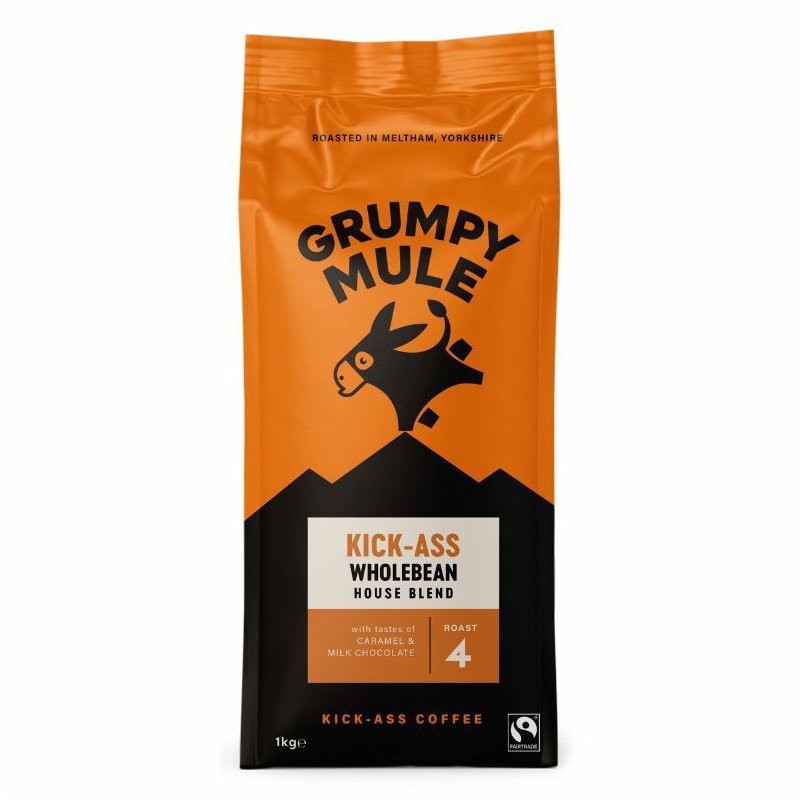 Grumpy Mule Kick Ass House Blend SCA 82+, zrnková, Arabica, 1000g