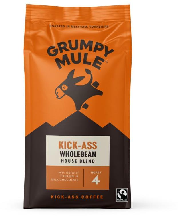 Grumpy Mule Kick Ass House, zrnková, Arabica, 200g