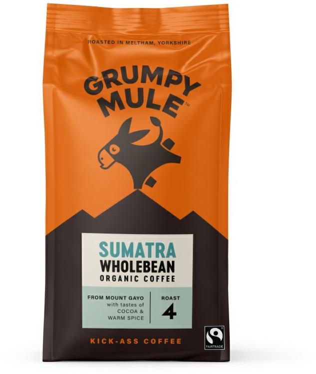 Grumpy Mule BIO Sumatra SCA 84, zrnková, Arabica, 200g