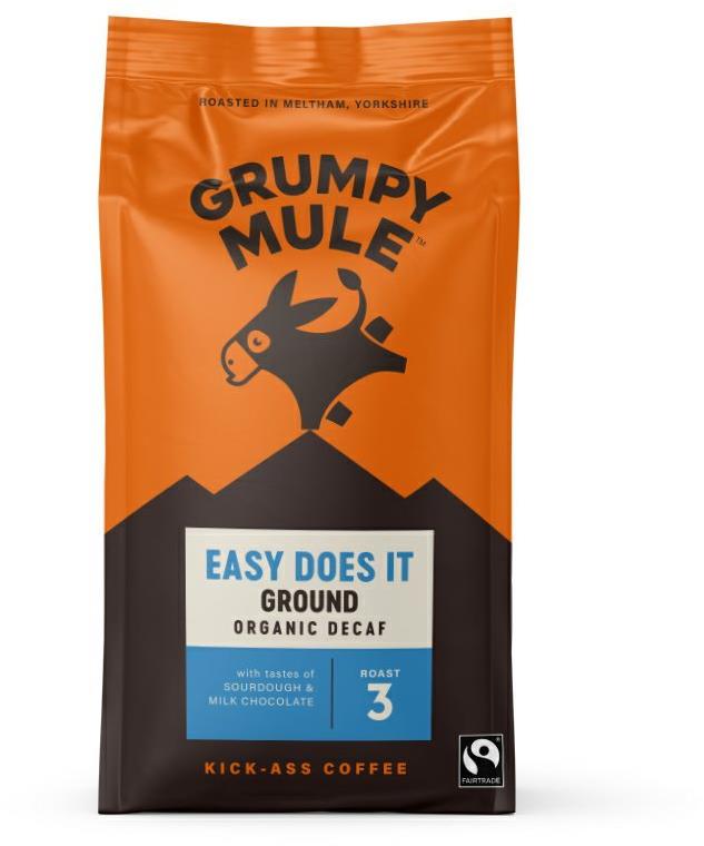 Grumpy Mule BIO SCA 83, mletá, bez kofeinu, Arabica, 200g