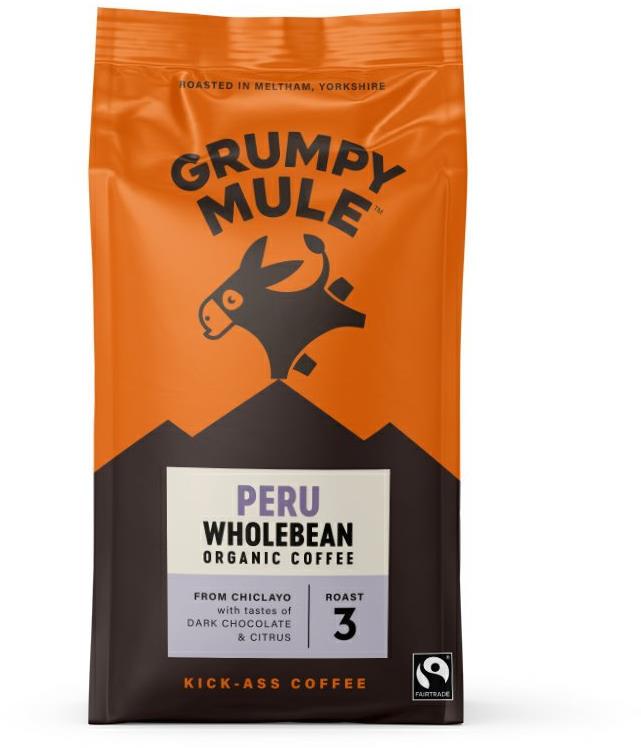 Grumpy Mule BIO Peru SCA 84, zrnková, Arabica, 200g