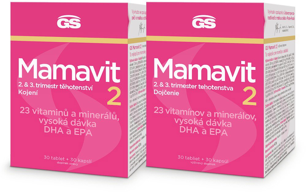 GS Mamavit 2 Těhotenství a kojení, 2x 30 tablet + 30 kapslí