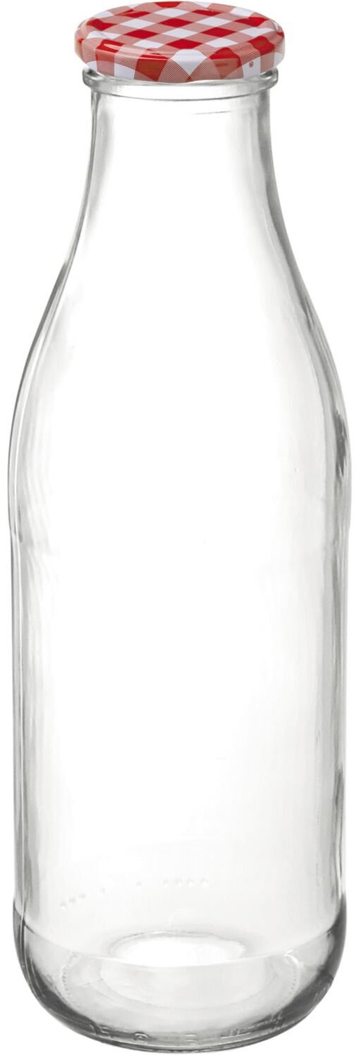 Gastro Skleněná láhev na šťávu 500 ml, s ozdobným víčkem, dekor káry, 6 ks