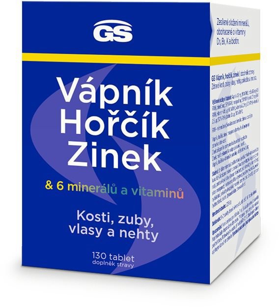 GS Vápník, hořčík, zinek, 130 tablet