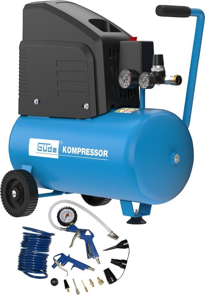 GÜDE Kompresor se vzdušníkem 24l, bezolejový s příslušenstvím 220/8/24