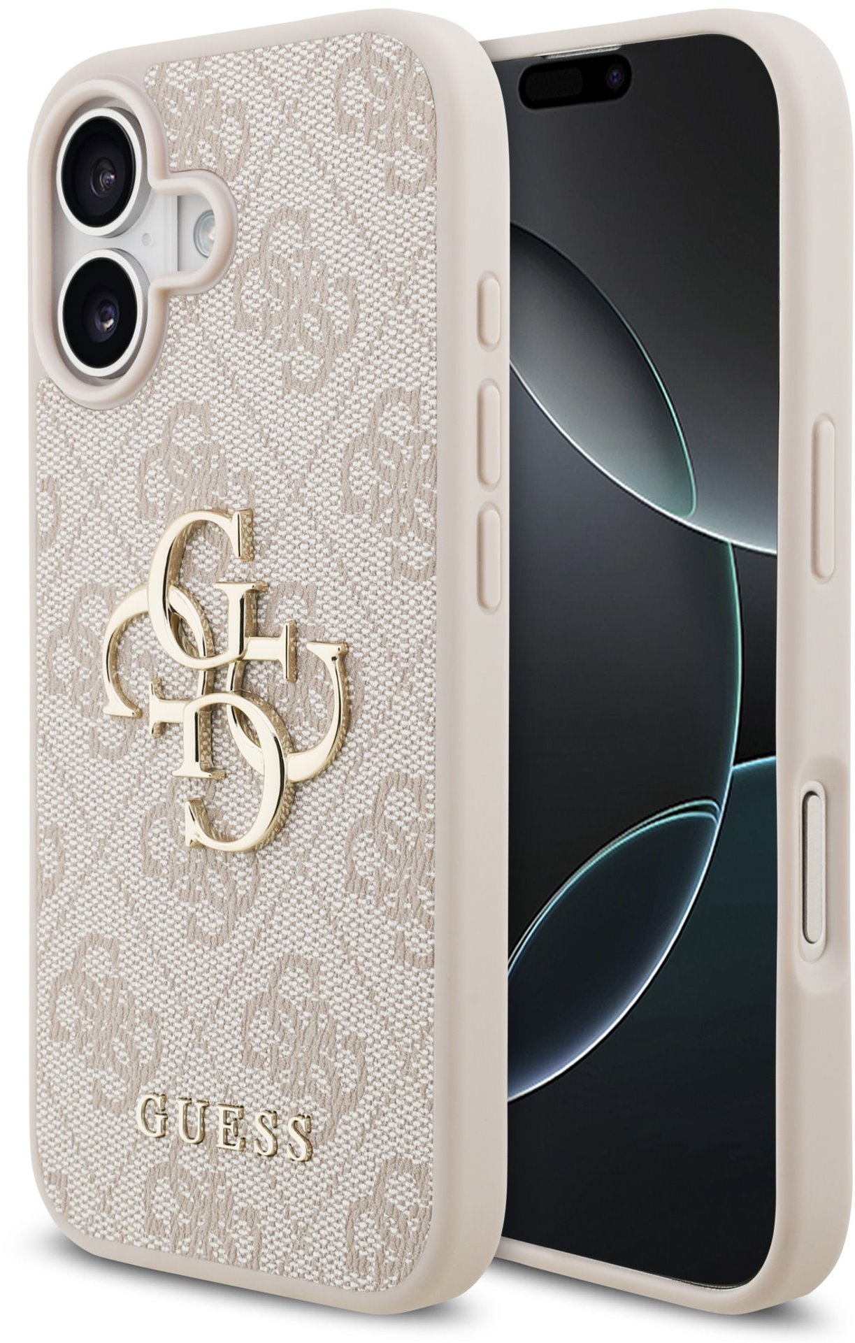 Guess PU 4G Metal Logo Zadní Kryt pro iPhone 17 Pink