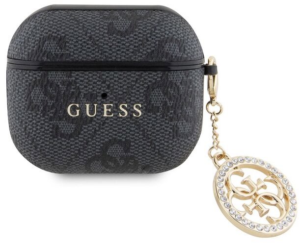Guess 4G Script PC/PU Charm Pouzdro pro AirPods 3 Black