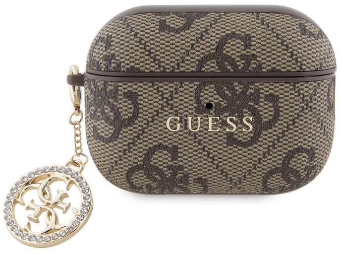Guess 4G Script PC/PU Charm Pouzdro pro AirPods Pro 2 Brown