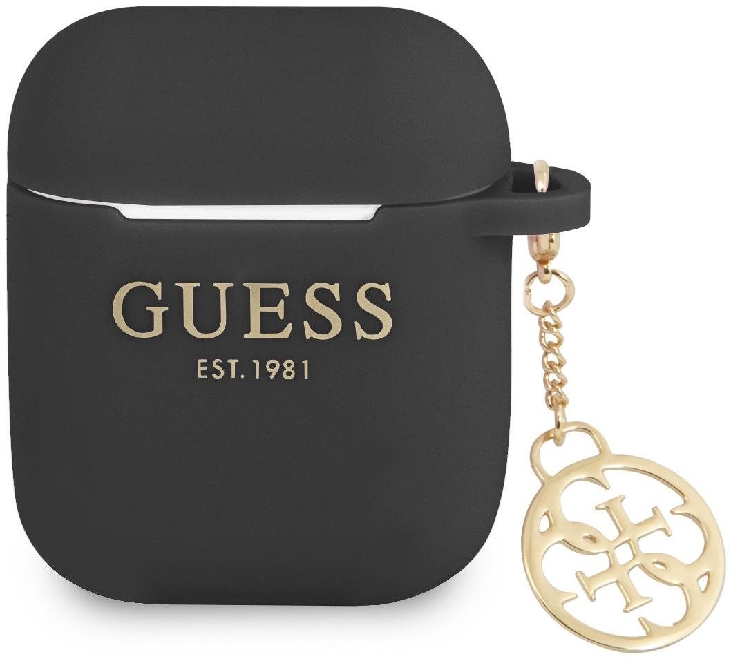 Guess 4G Charms Silikonové Pouzdro pro Apple Airpods 1/2 Black