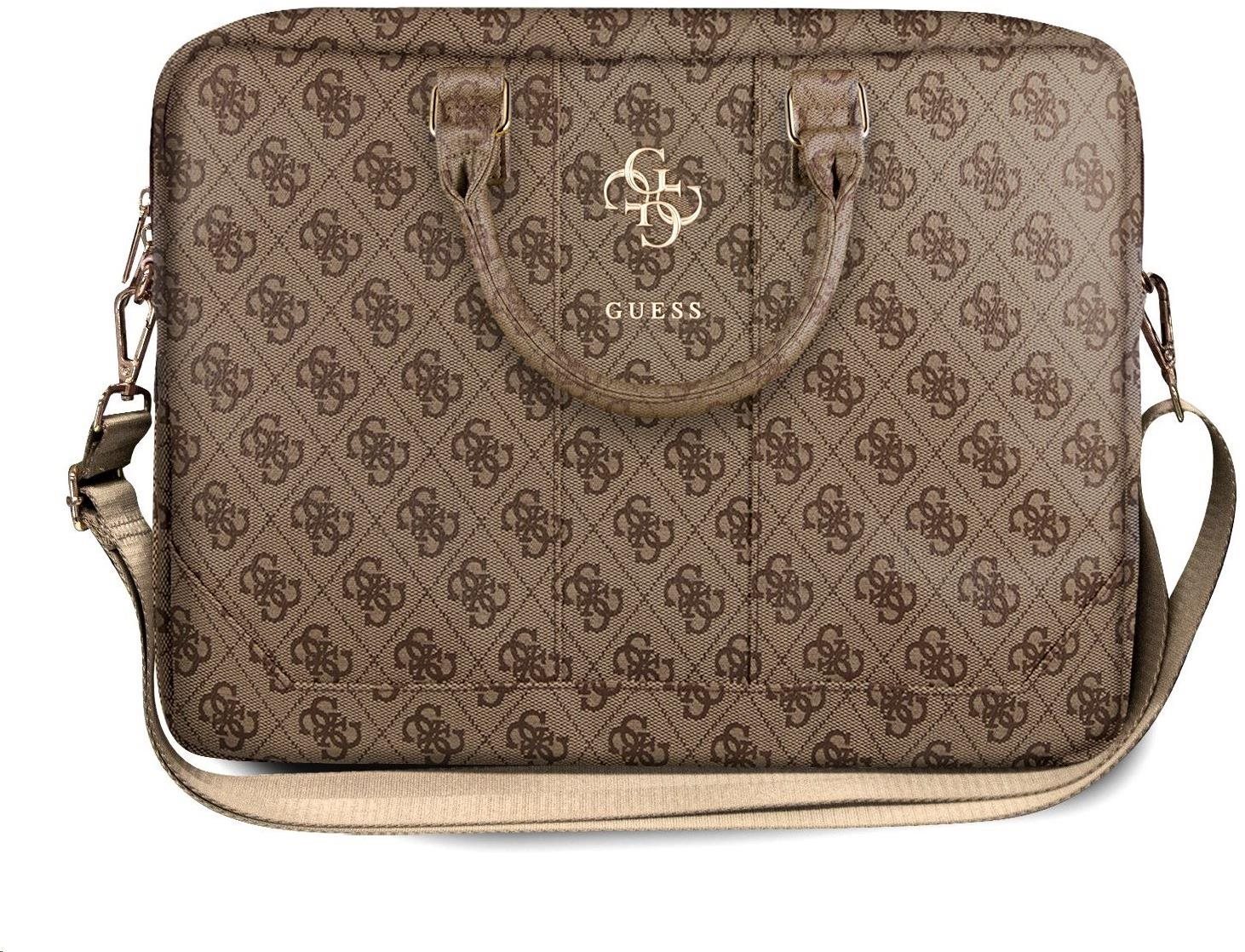 Guess PU 4G Metal Logo Computer Bag 15/16" Brown