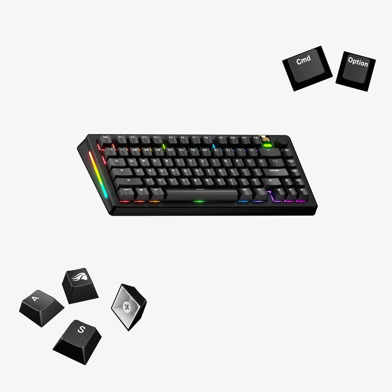 Glorious Gaming GPBT Keycaps Black - US Layout