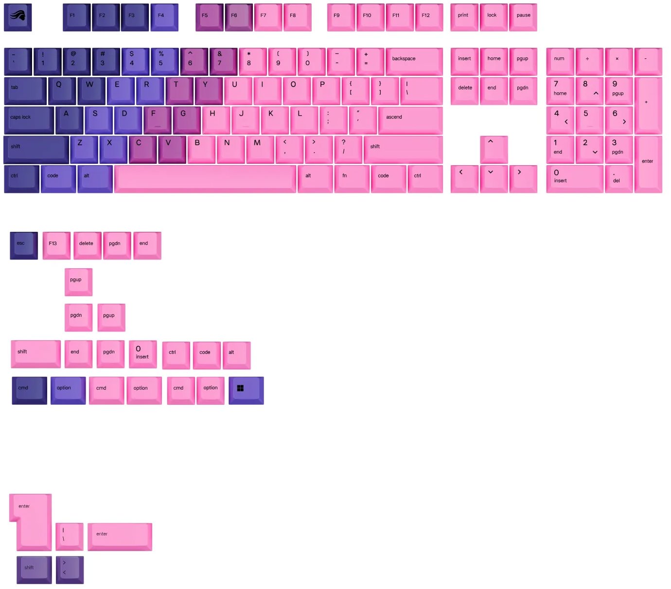 Glorious Gaming GPBT Keycaps Nebula - US Layout