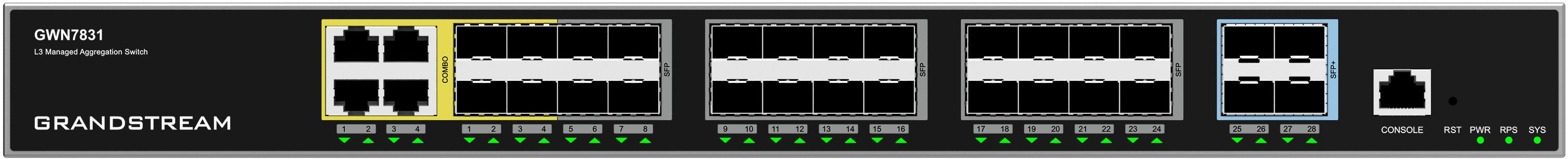 Grandstream GWN7831 - 24-portový gigabitový switch