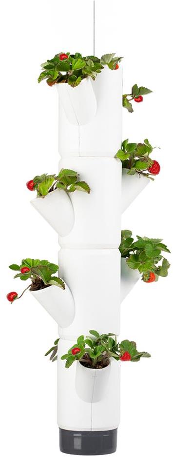 Gusta Garden SISSI STRAWBERRY závěsný samozavlažovací truhlík 4 patra, bílý