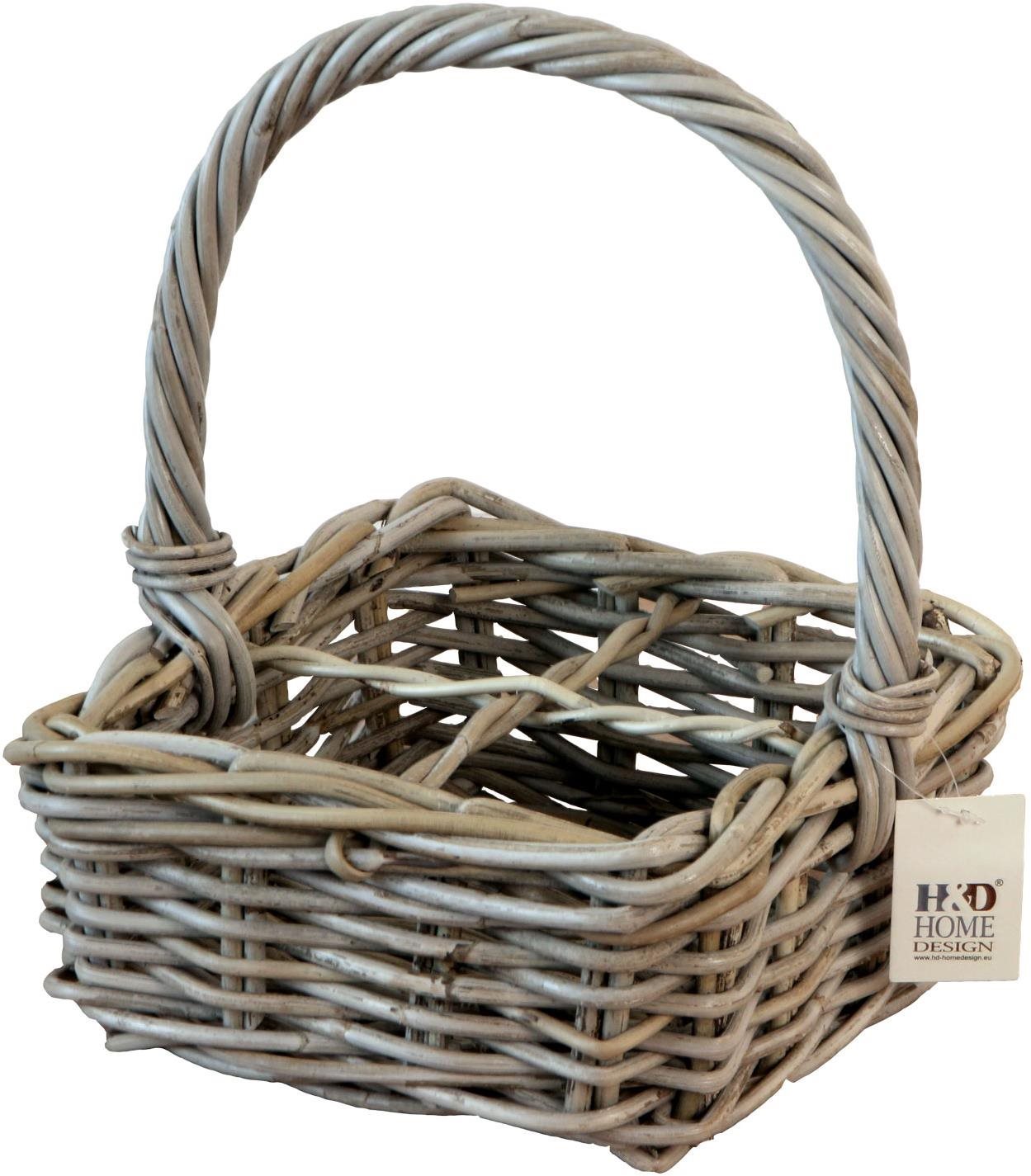 HD Home Design dělený košík ratan 31 x 23 x 23 cm