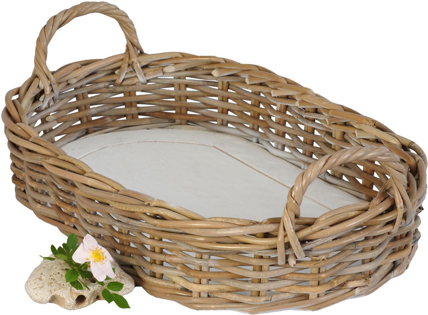HD Home Design tác ratan s úchopem dřevěné dno 60 cm