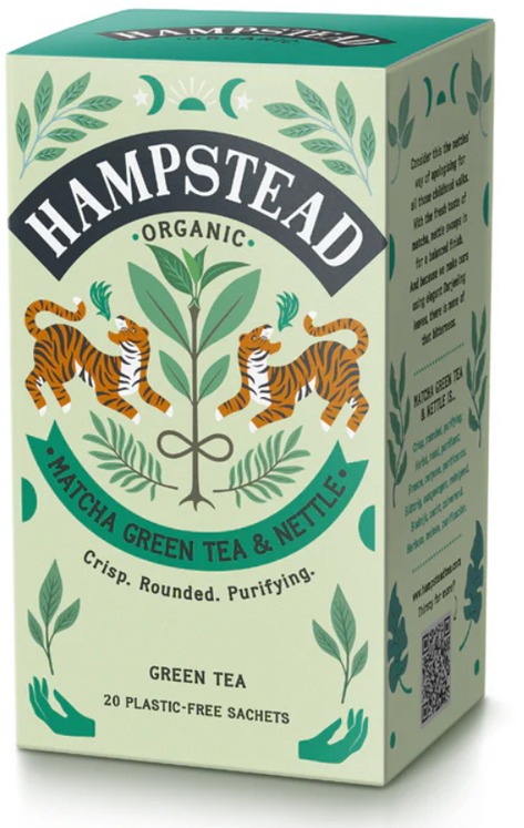 Hampstead Tea BIO Zelený čaj Matcha a kopřiva 20 ks