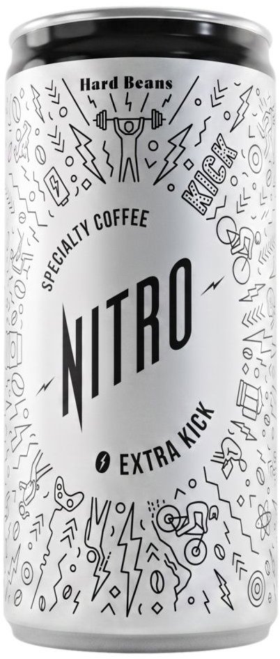 Hard Beans Nitro Cold Brew Extra Kick: Maximální dávka energie 200 ml