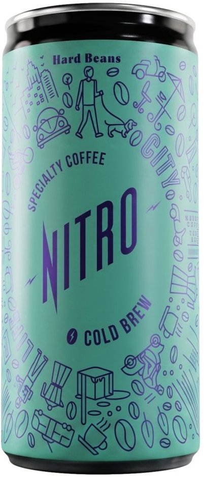 Hard Beans Nitro Cold Brew Classic: čokoláda a sušené ovoce 200 ml, bez cukru