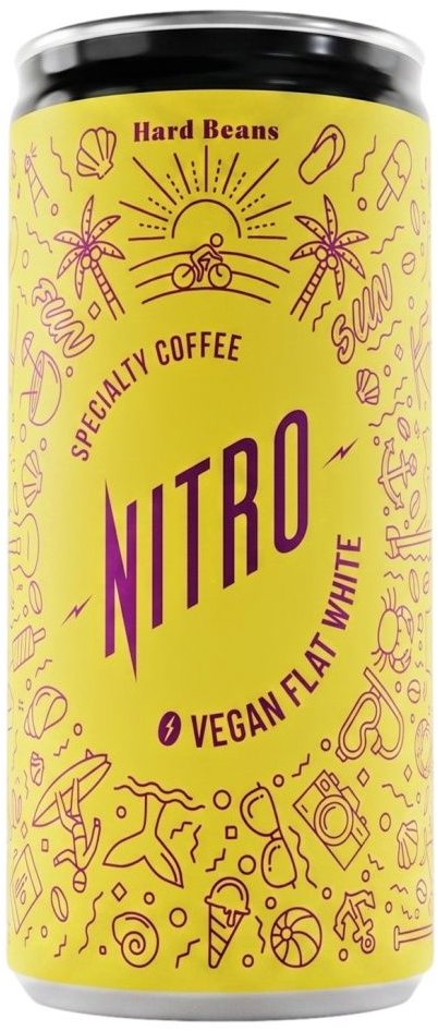 Hard Beans Nitro Flat White: Káva s ovesným mlékem a dusíkem 200 ml